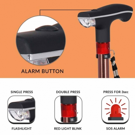 MCP Height Adjustable Quadripod with LED Torch