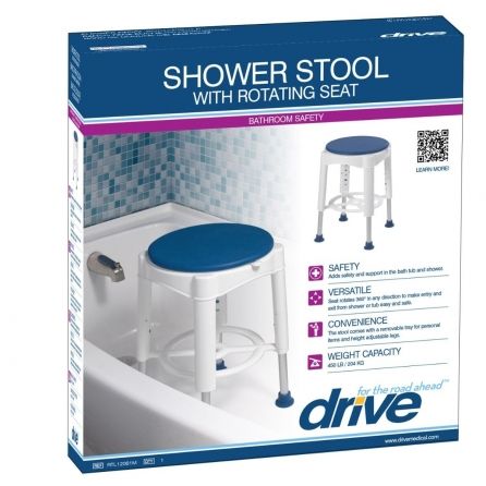 Drive DevilBiss Bath Stool with Rotating Padded Seat