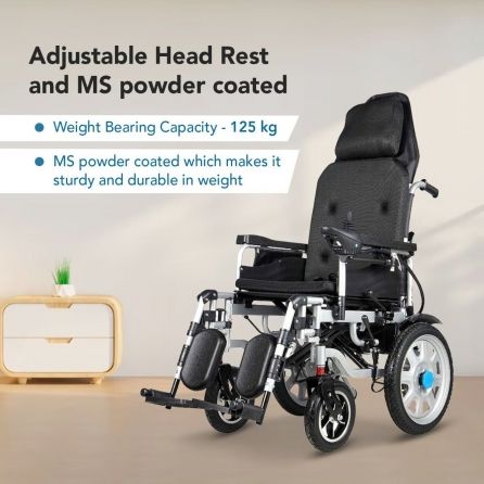 Everactiv by HCAH EcoRider Power Wheelchair with additional Headrest | 180 degree Reclining | Elevating and Detachable Footrest